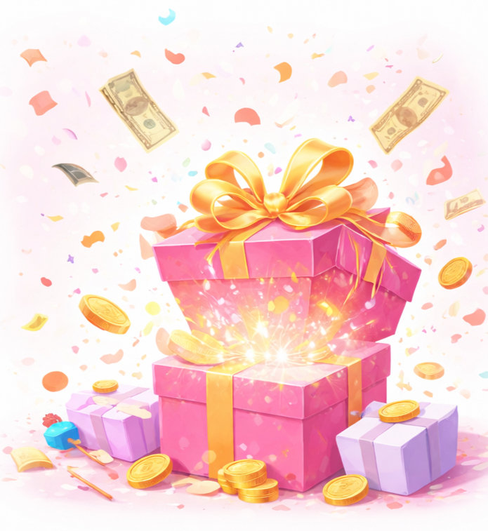 Giveaway gift box illustration